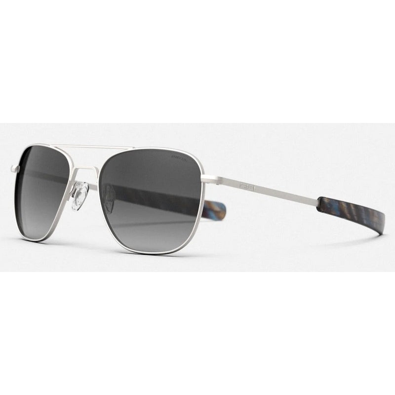 Sonnenbrille Randolph, Modell: AVIATOR Farbe: SatinSilverCoastalGray