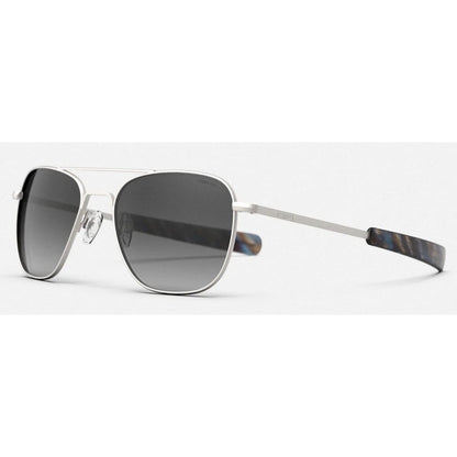 Sonnenbrille Randolph, Modell: AVIATOR Farbe: SatinSilverCoastalGray