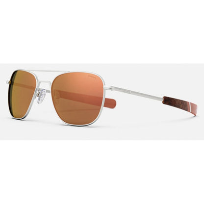 Sonnenbrille Randolph, Modell: AVIATOR Farbe: SatinSilverRoseGoldMirror